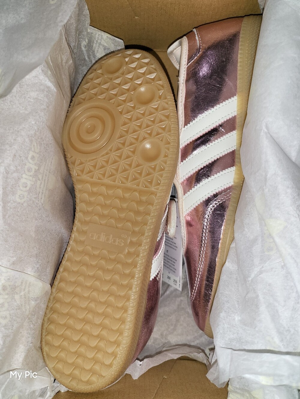 Adidas Women Samba Jane Velcro Sneakers in Metallic pink, Gum Bottom - Picture 5 of 5